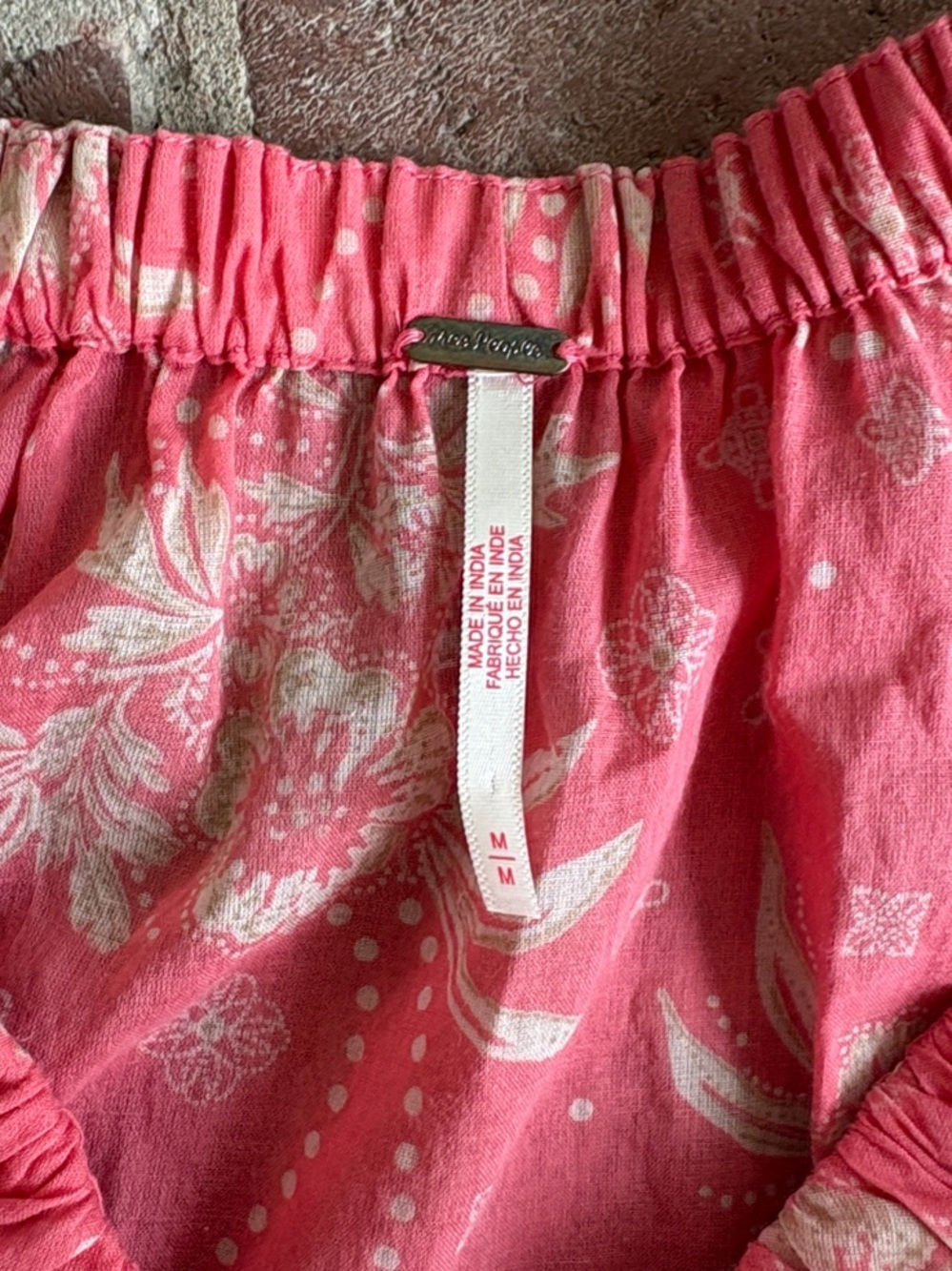 Free People Coral-Pink Floral Maxi Dress with Puff Sleeves - Picture 3 of 15